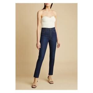 KHAITE Vanessa High Rise Straight Jeans in Detroit (dark wash) 24
